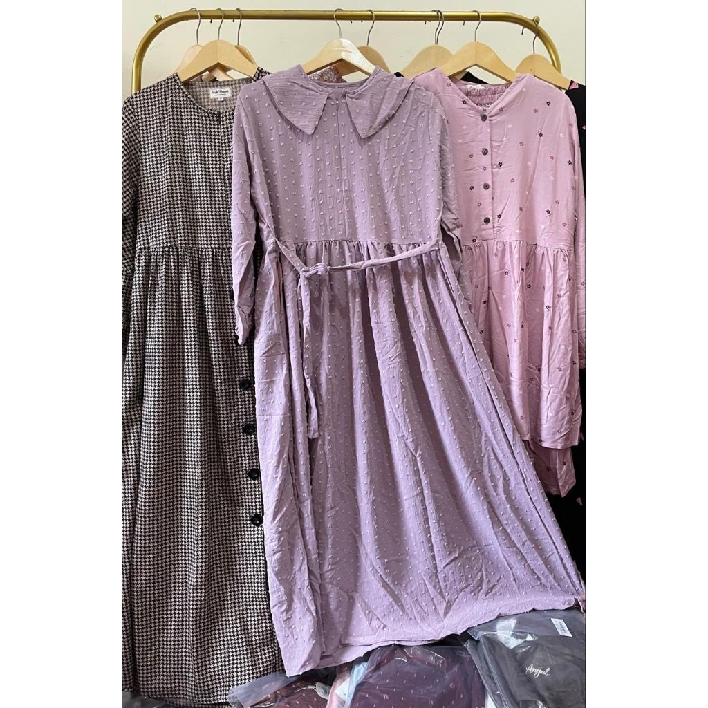 [SIAP KIRIM] RUBIAH DRESS CRINKLE MURAH