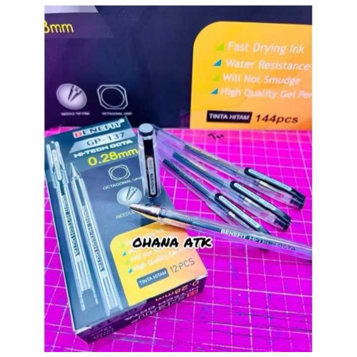 

( 1 BIJI ) Pulpen/Gel Pen Hi-Tech H BENEFIT PERSEGI GP-137 0,28 mm BENEFIT KENKO