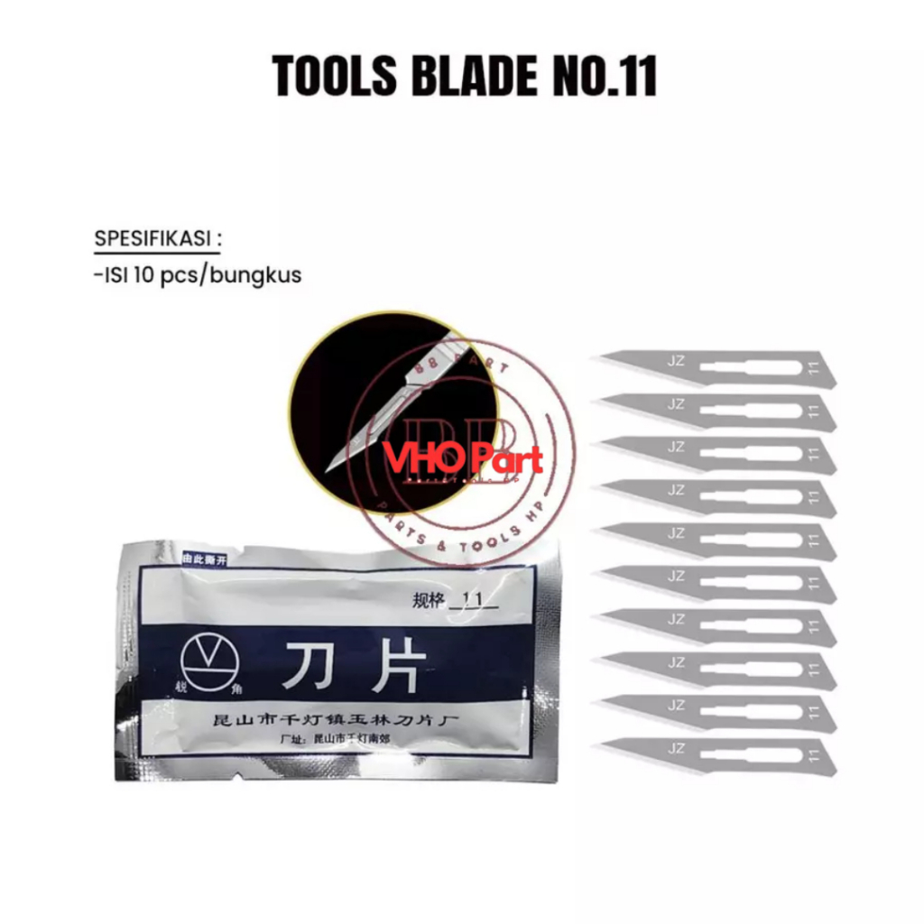 

Refill Mata Pisau JB No.11 isi 10pcs for Servis IC Ukir Surgical Blade Precision Knife