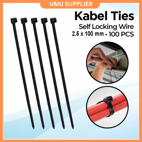 

(UMU SUPPLIER) SANJI KABEL TIES 15CM 25CM 30CM ISI 100PCS NYLON CABLE PLASTIK ZIP TIES KLIP