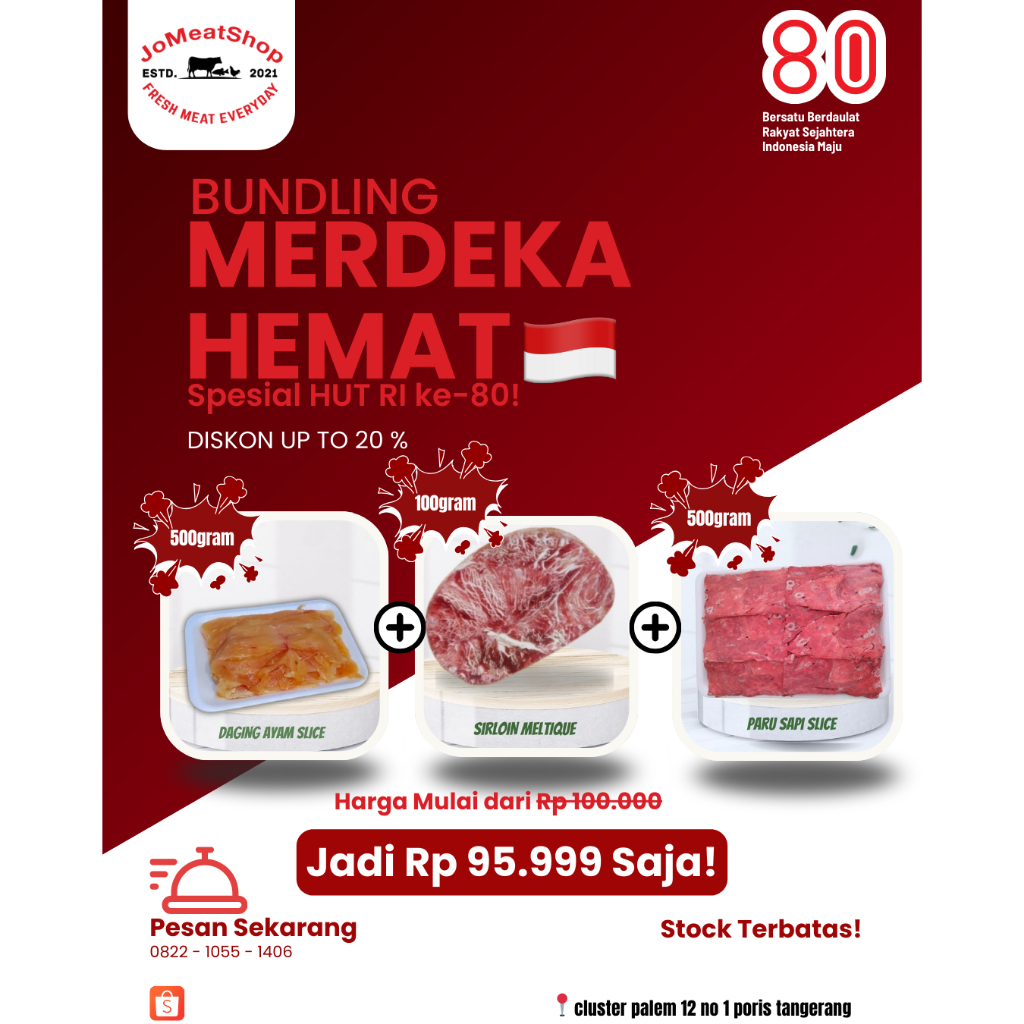 

PAKET HEMAT 100RBU MURAH MERAH PARU SLICE SIRLOIN SLICE AYAM FILET