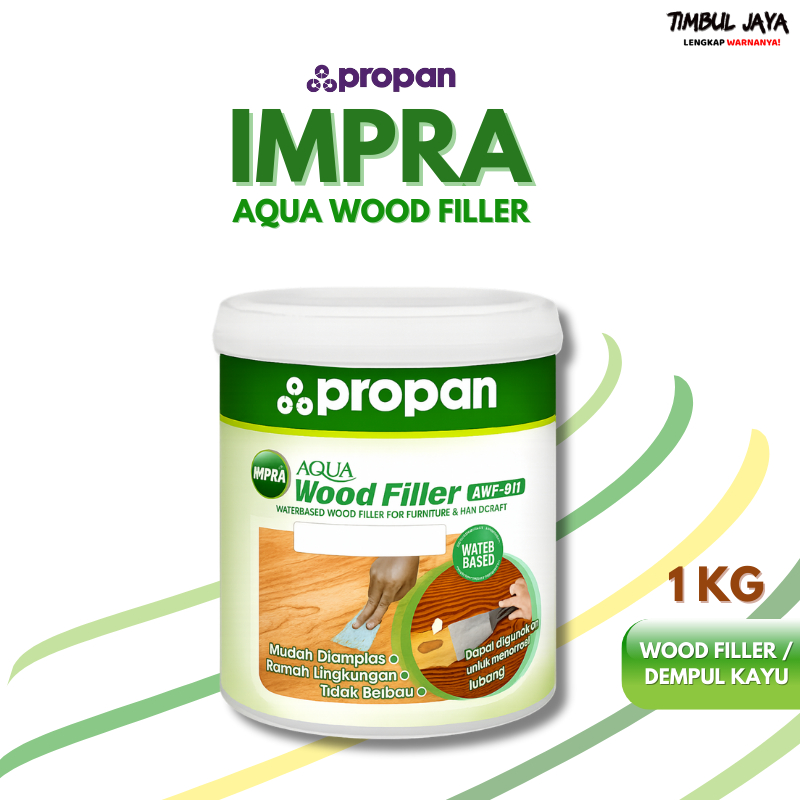 Dempul Kayu Propan warna Jati Siap Pakai 1 Kg / Dempul Kayu Impra Waterbased / Dempul Lubang Kayu