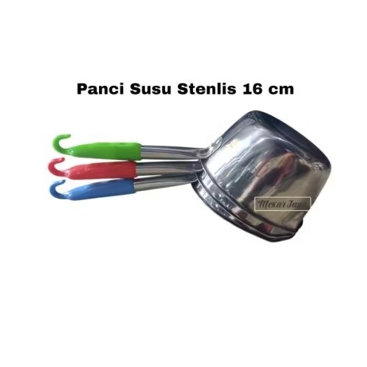 PANCI SUSU STENLIS 16 CM/PANCI MIE/PANCI GAGANG WARNA