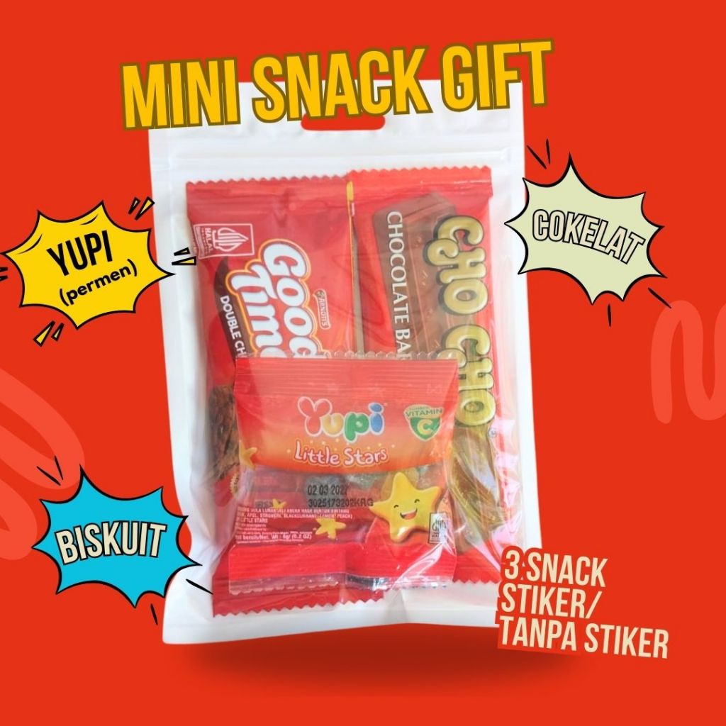 

MINI GIFT SNACK TEMA MERAH / HAMPERS MINI SNACK / ISIAN GOODIEBAG/ GIFT MURAH