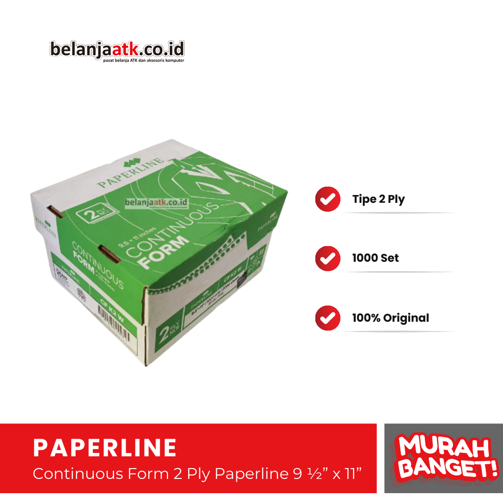 

Continuous Form 2 Ply Paperline 9 ½” x 11”