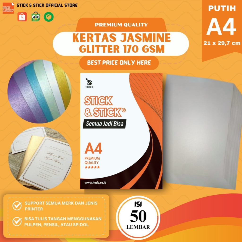 

Kertas Jasmine Glitter Fancy 170 gsm A4 isi 50 lembar