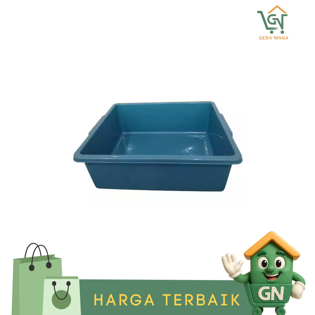 Baskom Segi Bak Hidroponik 40 cm Bak Pasir Kucing Bak Segi Baskom Bak Segi Plastik Warna