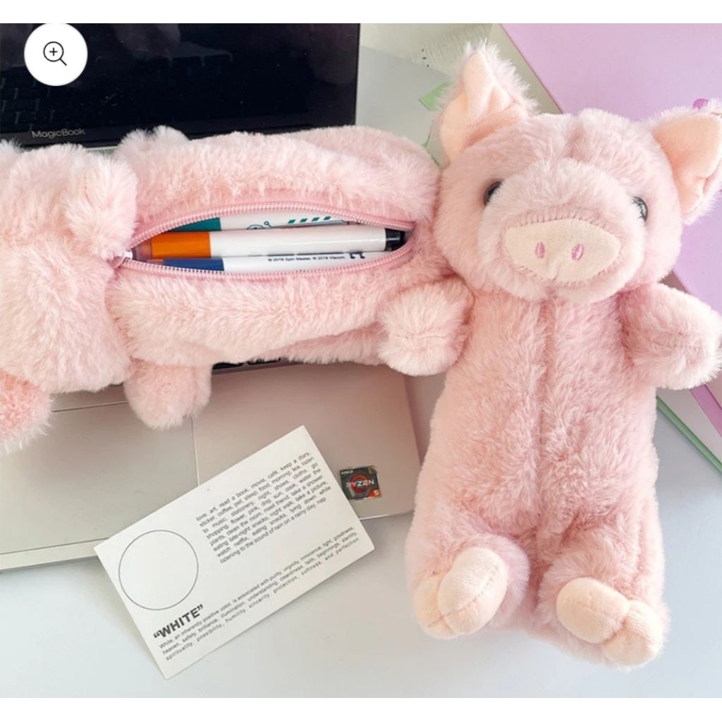 

Tempat Pensil Boneka Babi Bulu Halus Fluffy Pig Pencil Case MCOB4113