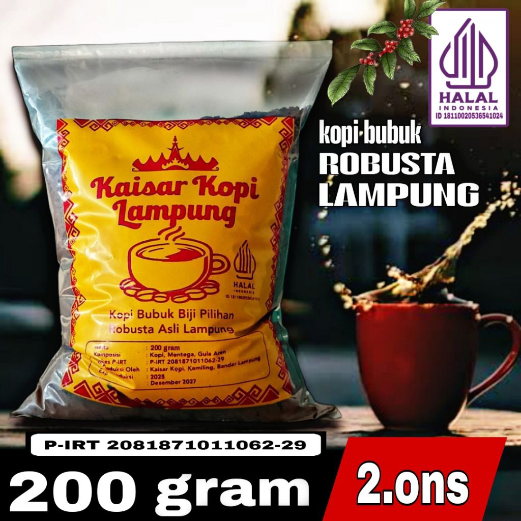 

kopi bubuk 200gr robusta lampung