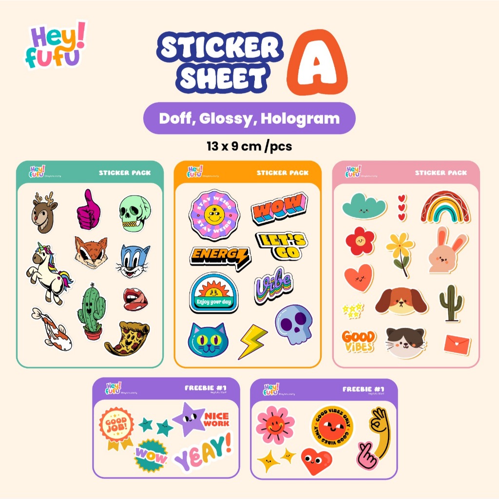 

Sticker Pack/ Sticker Sheet Cutting Kiss Cut Laminasi