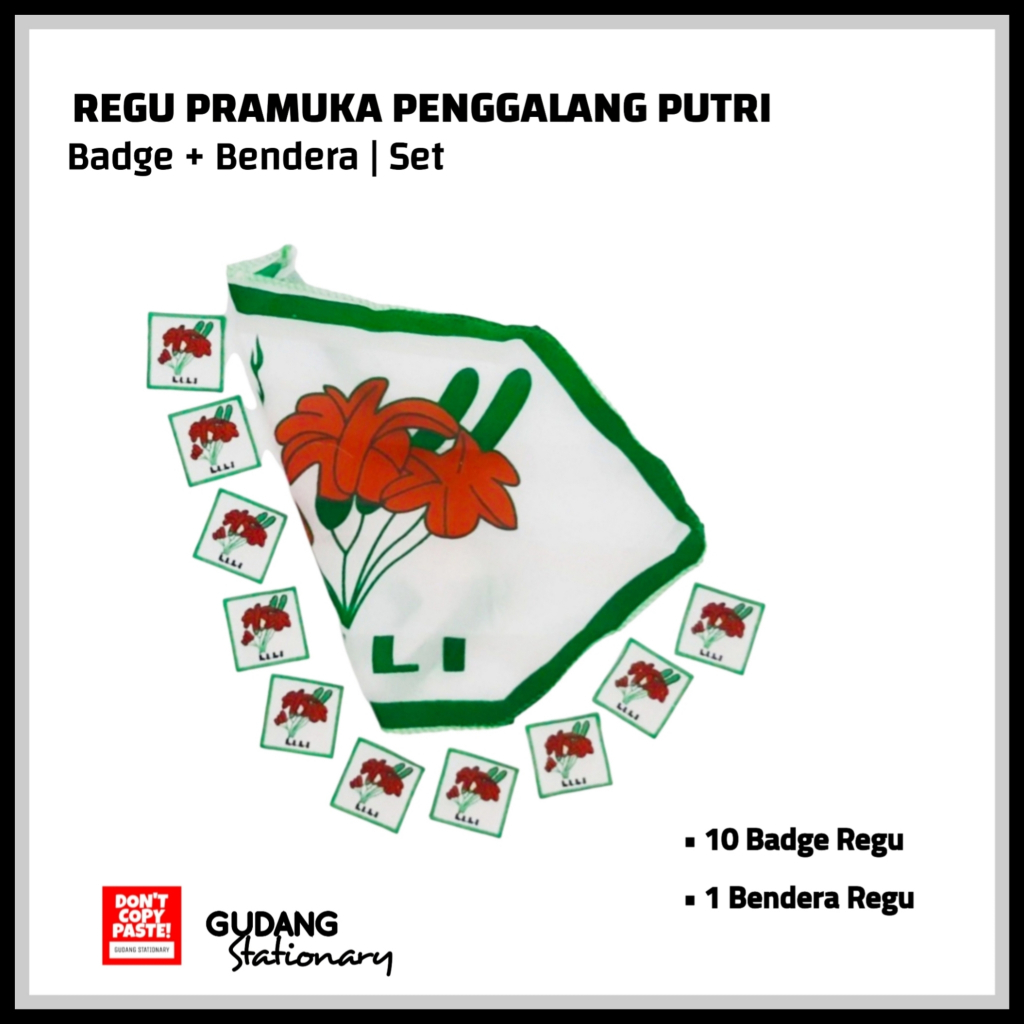 Badge + Bendera Regu Pramuka Tingkat Penggalang Putri | Atribut Perlengkapan Pramuka