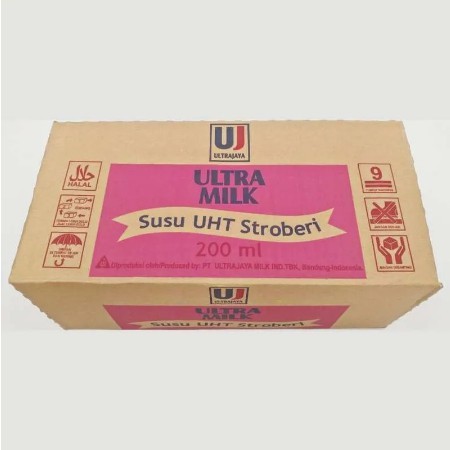 

SUSU UHT STROBERI 200 ml isi 24 Ultra Milk