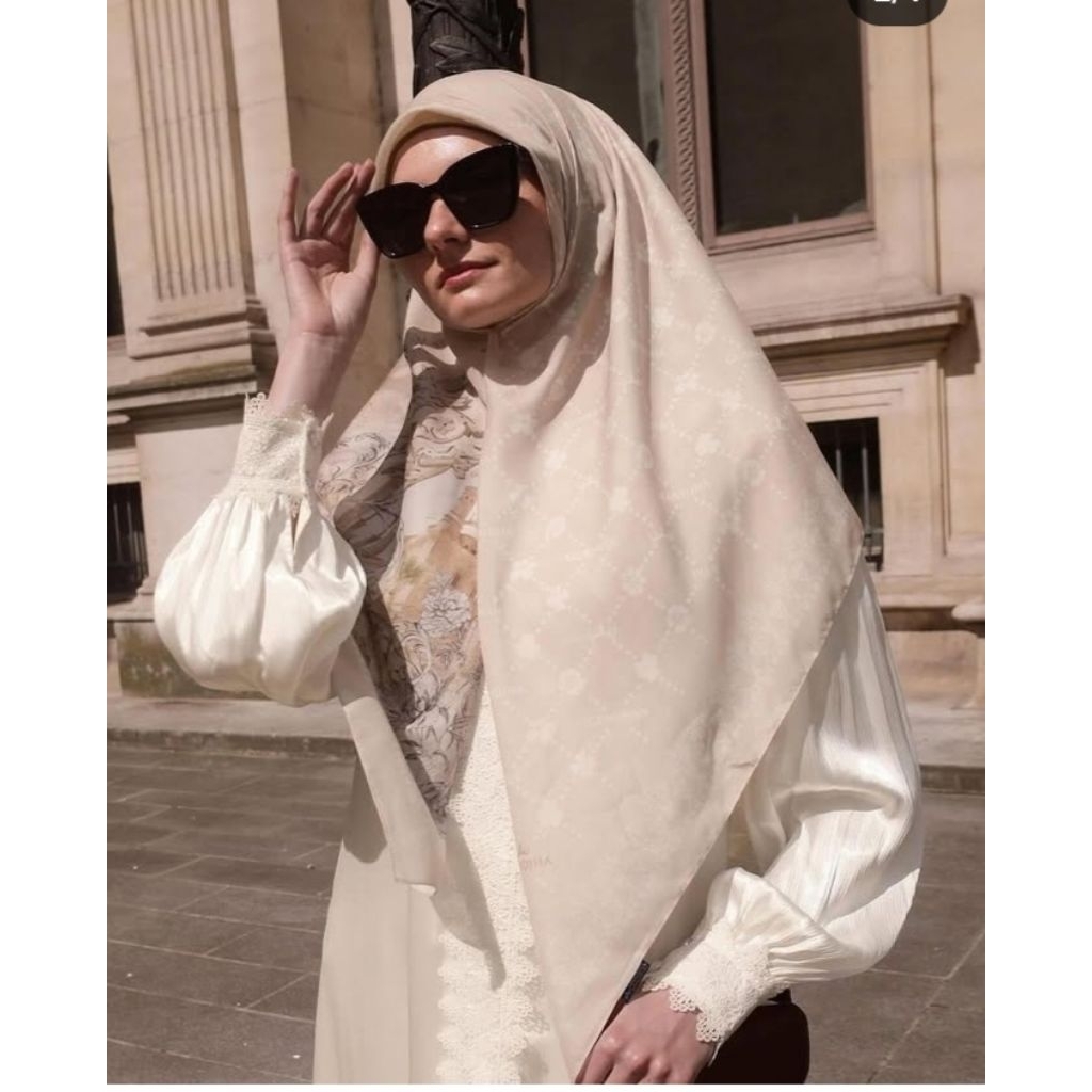 Mandjha Hijab Ivan Gunawan Fashion Original Scarf Rafah Ivory,Produksi Juga Rafah Grey,Faith Love,Cr