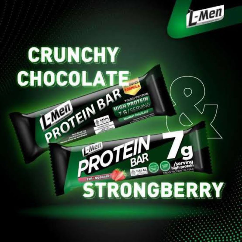 

Protein bar L-MEN snack sehat Whey 22gr Chocolate Strongberry