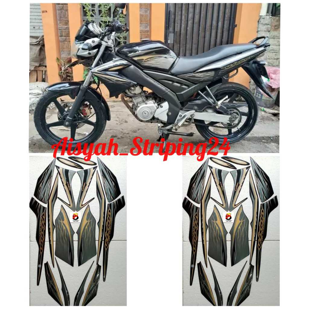 stiker striping lis body motor  yamaha vixion old 2010 hitam