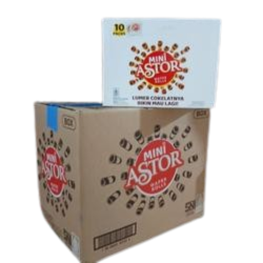 

MINI ASTOR Coklat Wafer Rolls 20 Gram (1 Dus Isi 60 Pcs) / Astor DEYURE SNACK