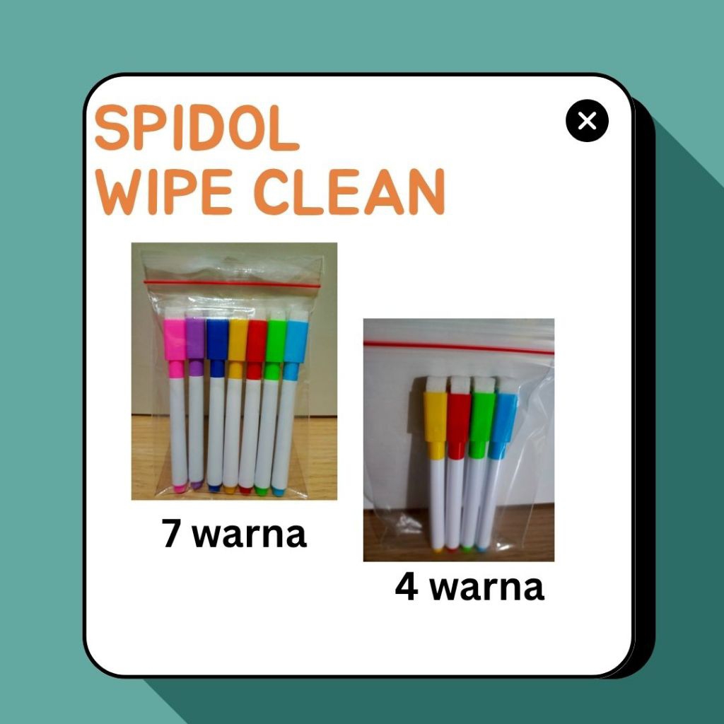

Spidol Warna Warni Wipe And Clean Mini Dapat Dihapus