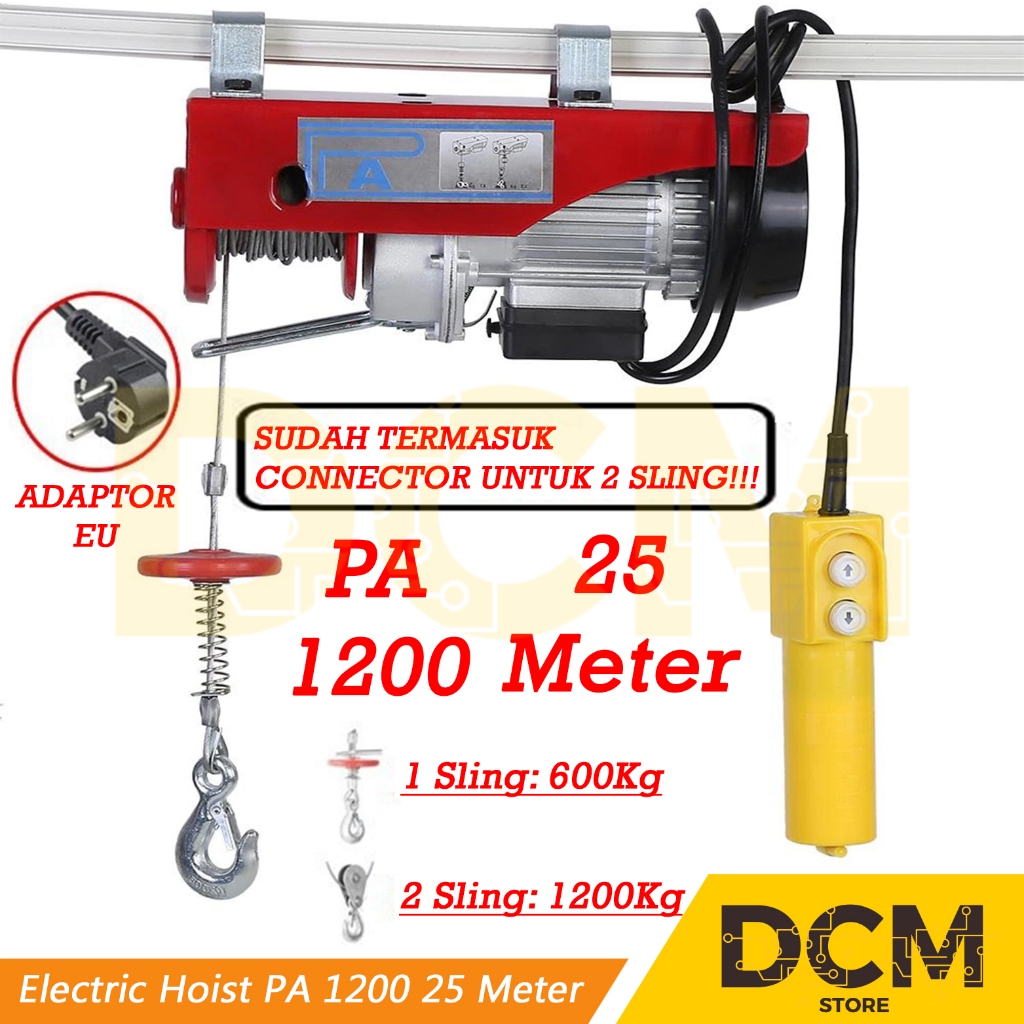 Electric Hoist Mini Wire Hoist Katrol Elektrik PA 1200 PA1200 25Meter