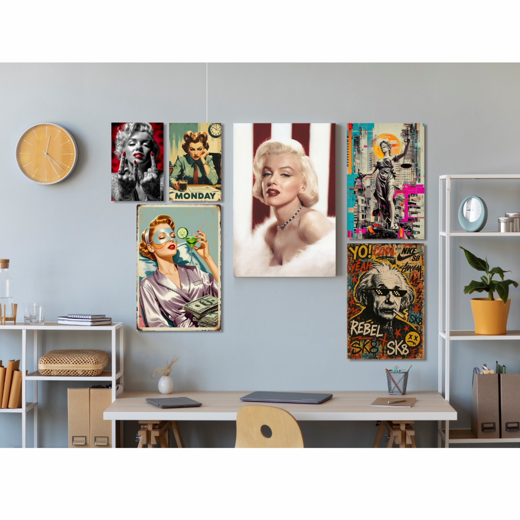 Poster Retro Vintage Wall Decor Hiasan Dinding Papan MDF