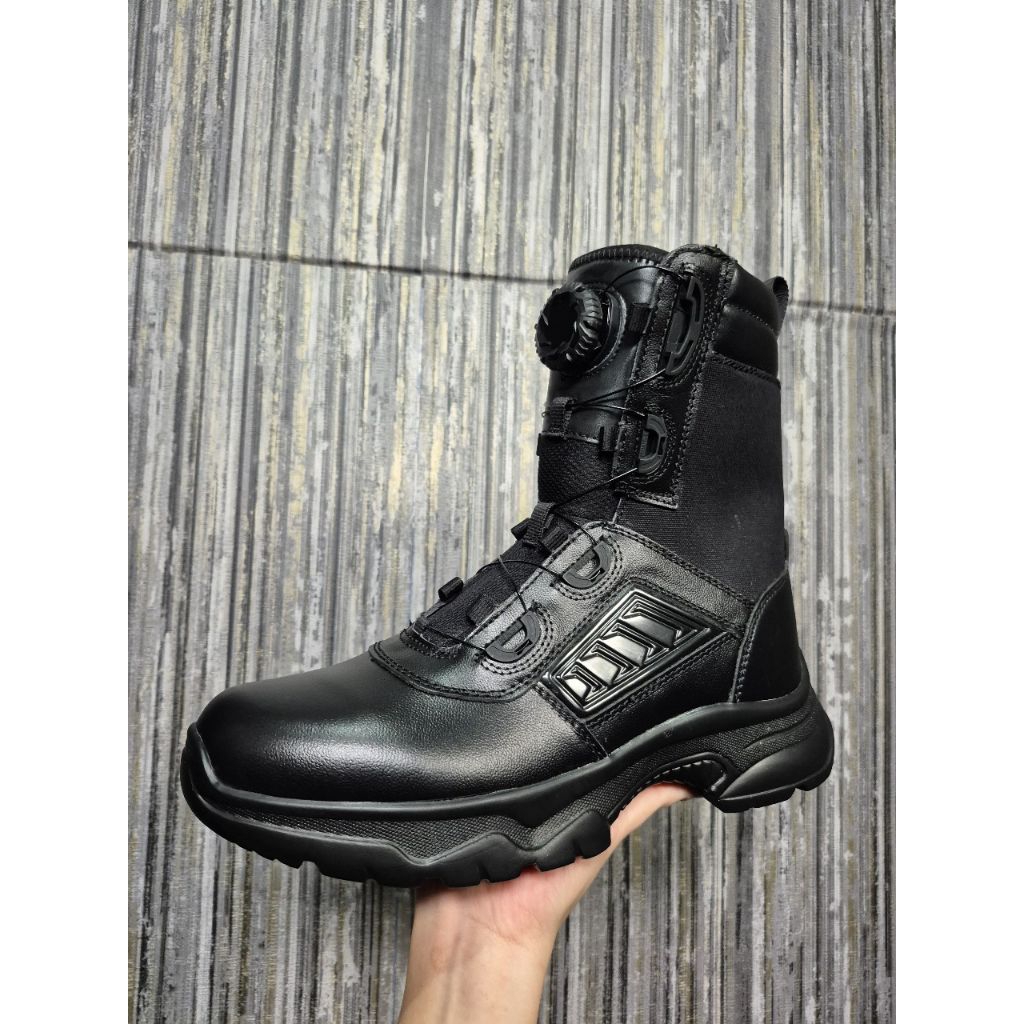 Sepatu PDL Tactical Jatah Polri Tali Putar Terbaru 2024 / Sepatu PDL Hitam Tali Putar Jatah Brimob 2