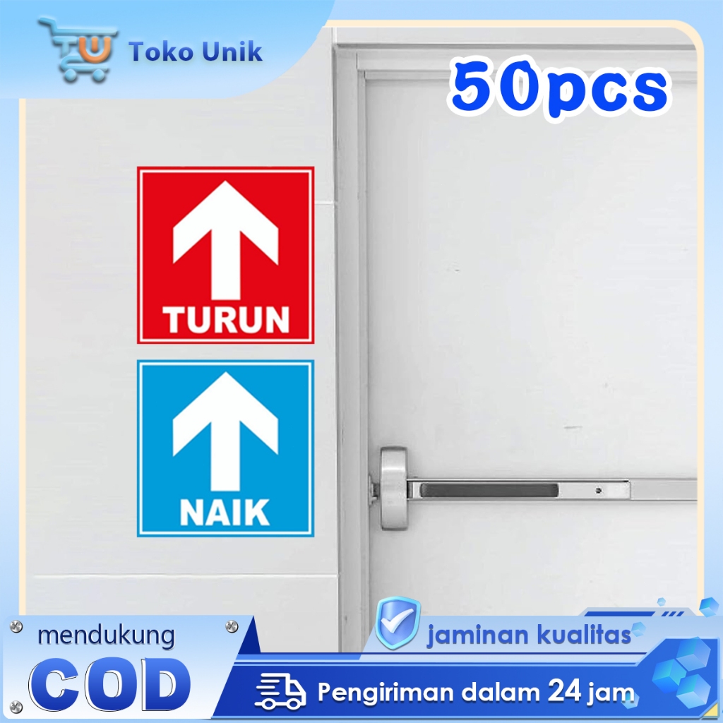 

25 Pair Stiker Naik Turun Stiker Arah Tangga Stiker Sign Panah Naik Turun Sticker Penunjuk Arah