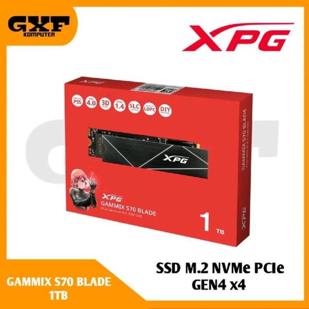 ADATA XPG GAMMIX S70 BLADE 1TB M.2 NVME PCIe Gen4 ×4