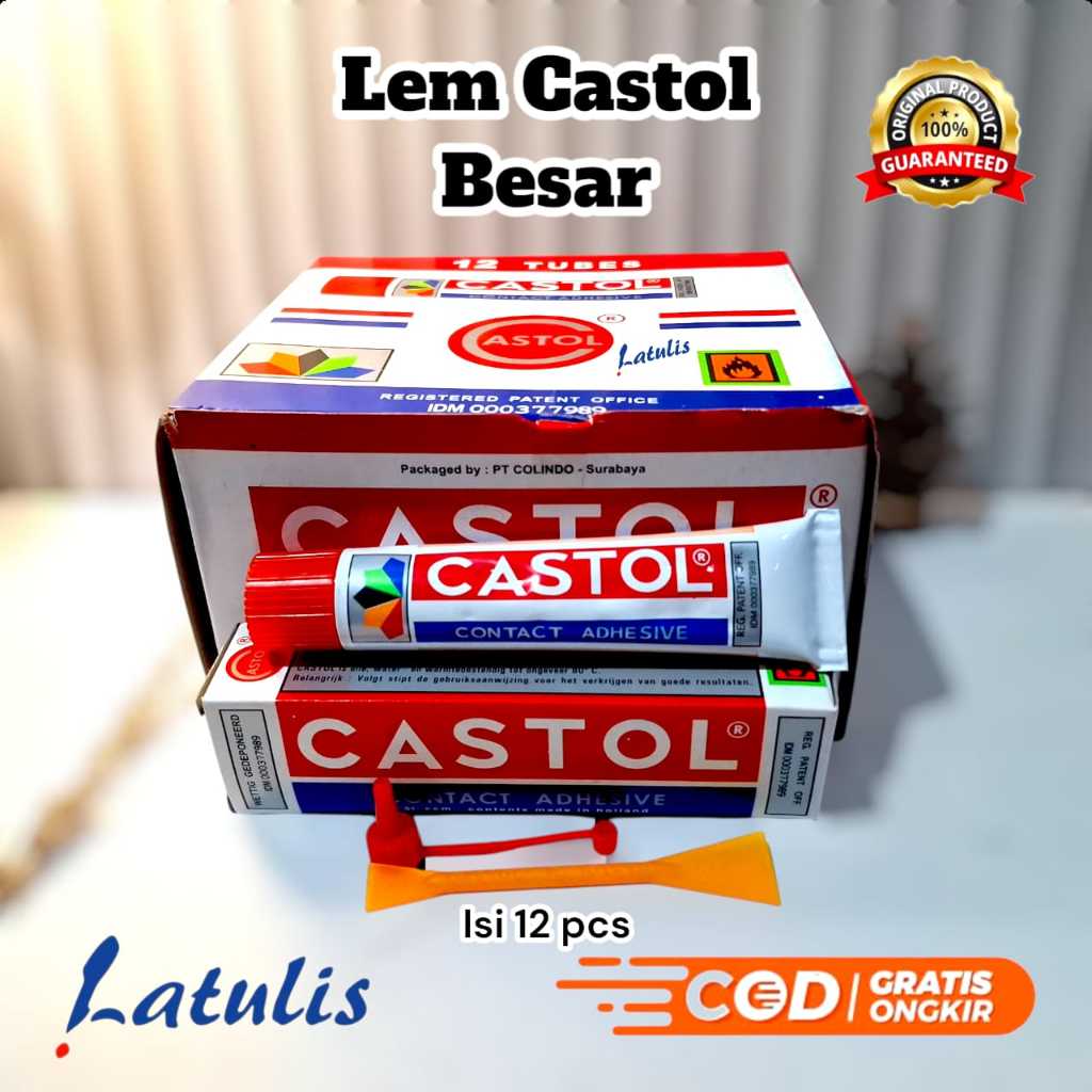 

(1 lusin / 12 pcs) Lem Castol Besar 51cc - lem karet lem sepatu Dll