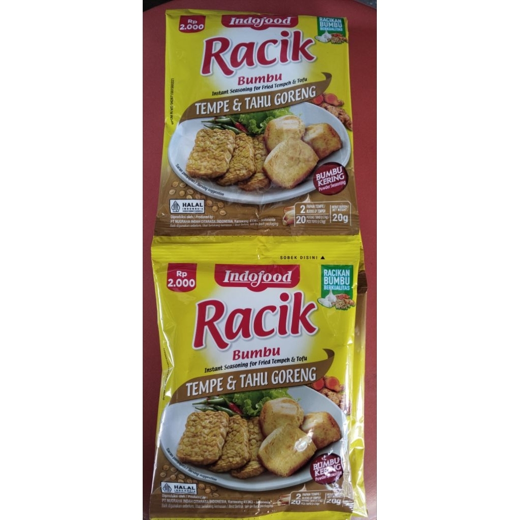 

racik tahu tempe 20 gr