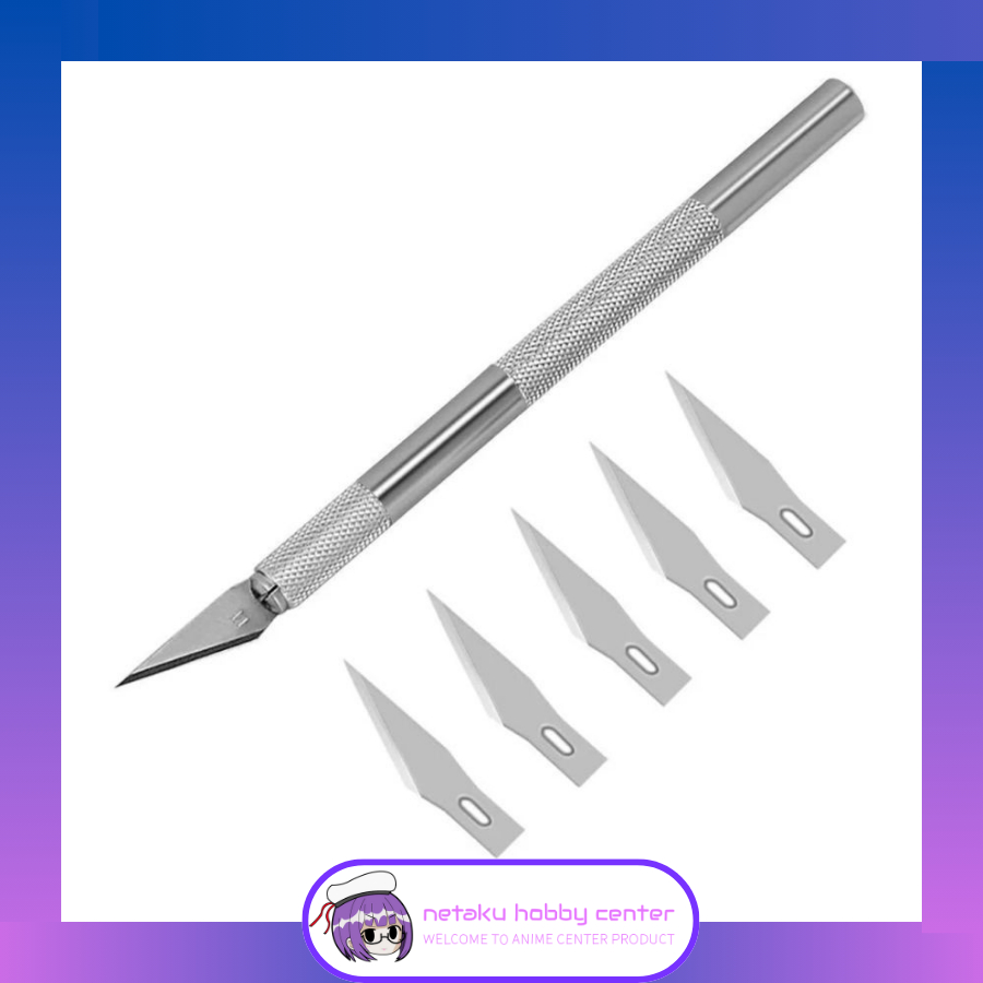 

Pisau Hobby Craft Knife Cutting free 5 Pcs Blade Set Gunpla - Silver-