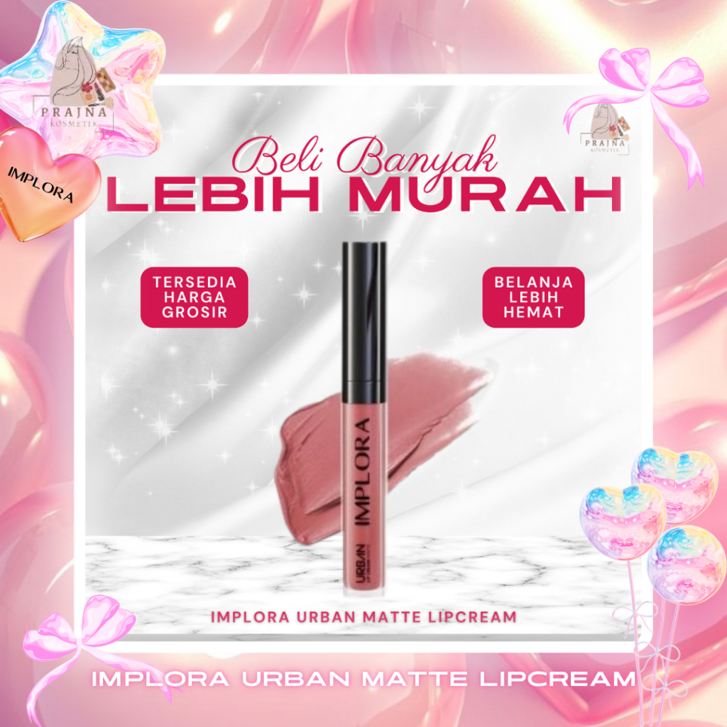 (GROSIR) Implora Urban Lip Cream Matte | Lipstik Lipstick Approved by Prilly Latuconsina | Long-Last