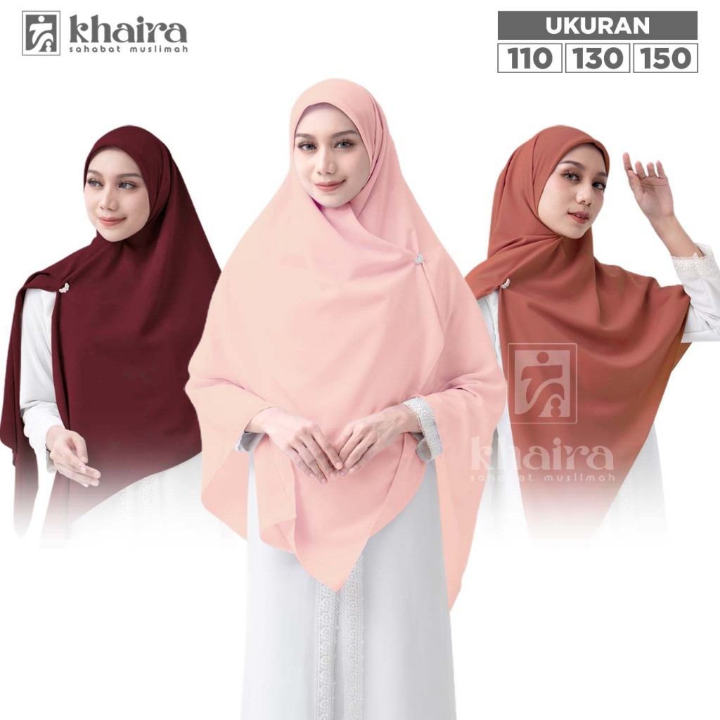 Khaira | Jilbab Segiempat Hijab Square Syar'i Kerudung Bahan Wolfis Premium Jilbab Segiempat