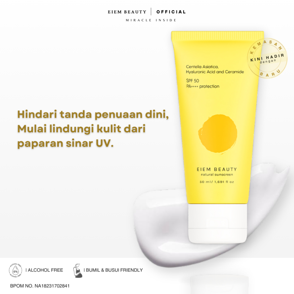 GC Kosmetik Eiem Beauty Natural Sunscreen SPF 50 PA++++ Protection Centella Asiatica 50 ML |  EIEM S