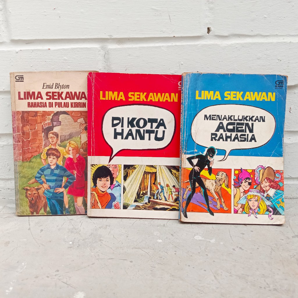 Buku Novel Series Lima Sekawan by Enid Blyton – Rahasia di Pulau Kirrin, Di Kota Hantu, Menaklukkan 