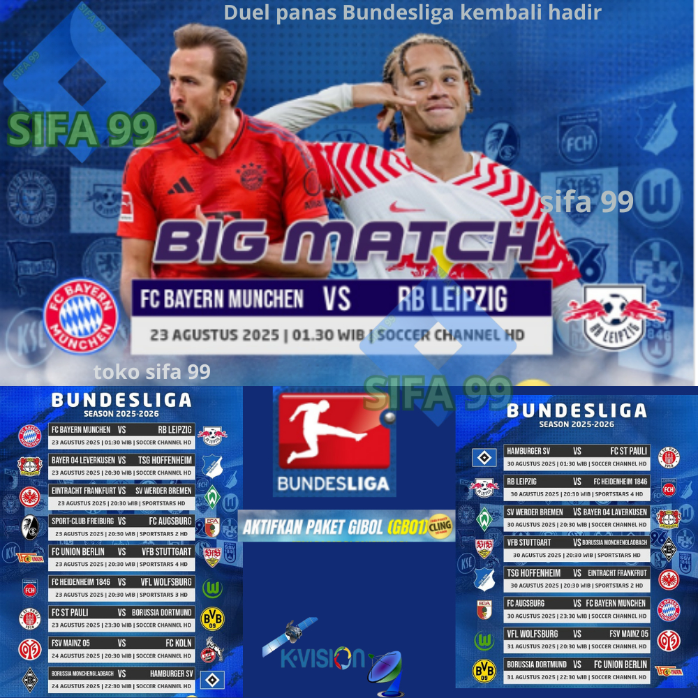Promo Paket bola K-Vision Bundesliga Bromo Cartenz dan yg lainnya Gibol soccer indovision dapat clin