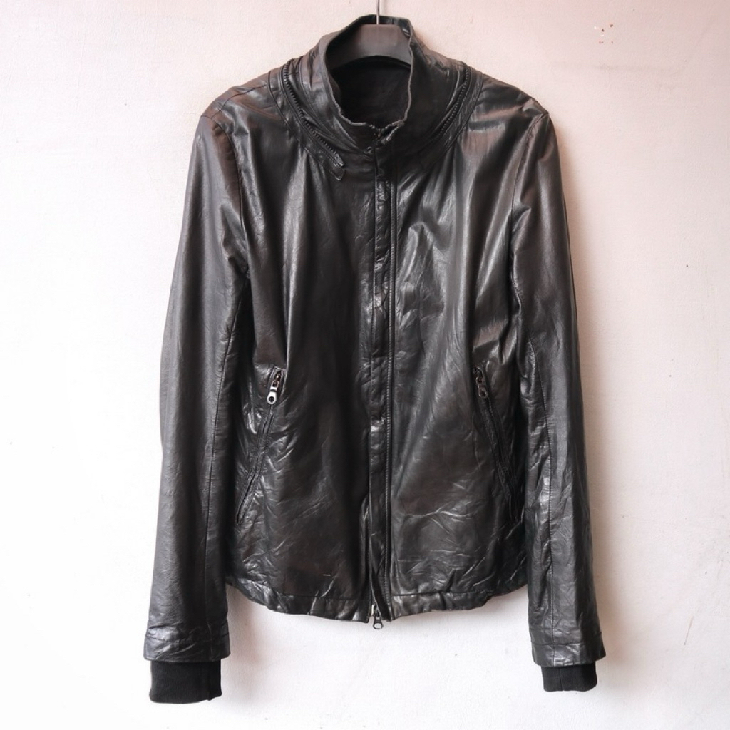 Jaket kulit asli M domba slim sanghai ikoko biker rider casual genuine lether jacket pl bekas prelov