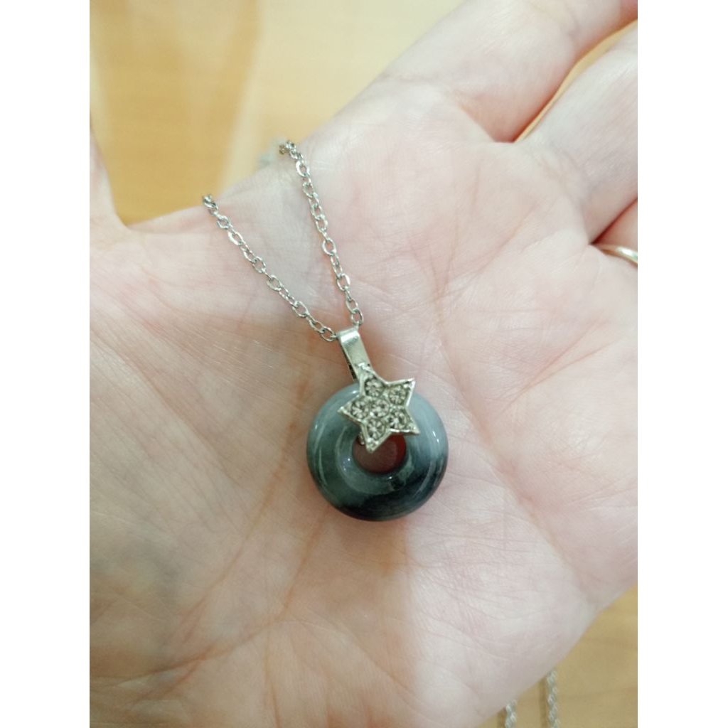 Liontin Donat Giok Wuji + kalung