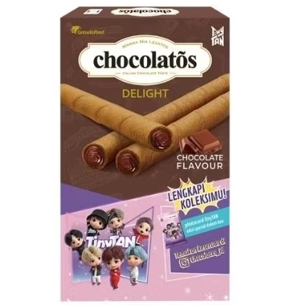 

Chocolatos Delight Wafer Roll Cokelat BTS Tinny Tan 90 gr