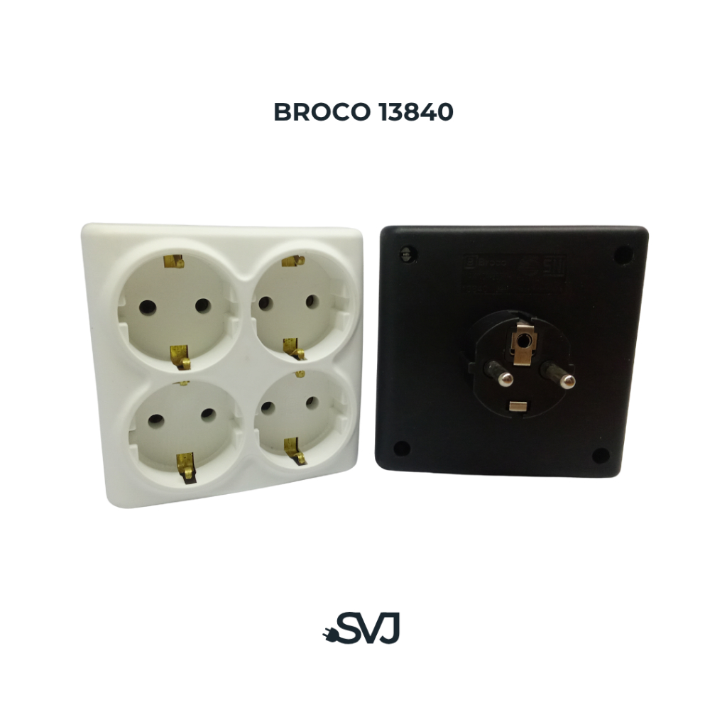 Broco Four Way Adaptor Plug dengan Arde