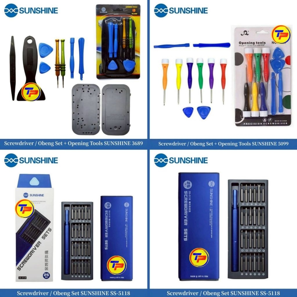 Screwdriver / Obeng Set + Opening Tools SUNSHINE 3689 5099 SS-518