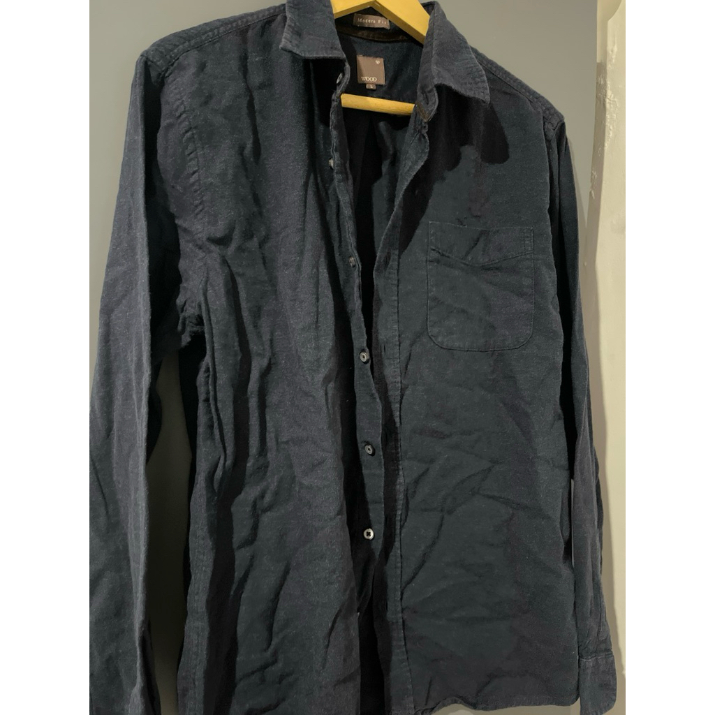 PRELOVED - Kemeja pria navy wood - NEGO