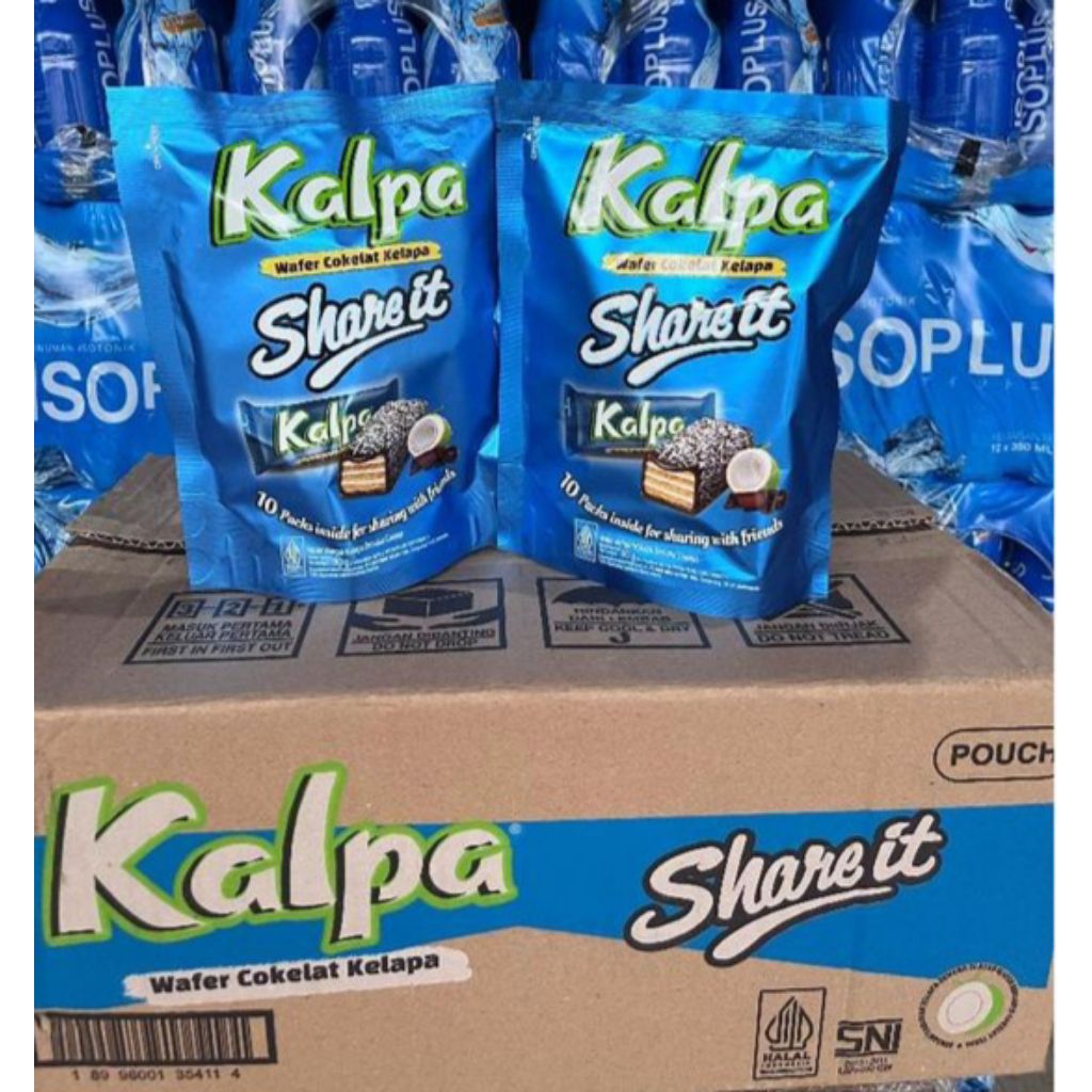 

[1 Dus] Kalpa Share It coklat kelapa 90gr isi 16 pouch| jajan wafer enak| murah