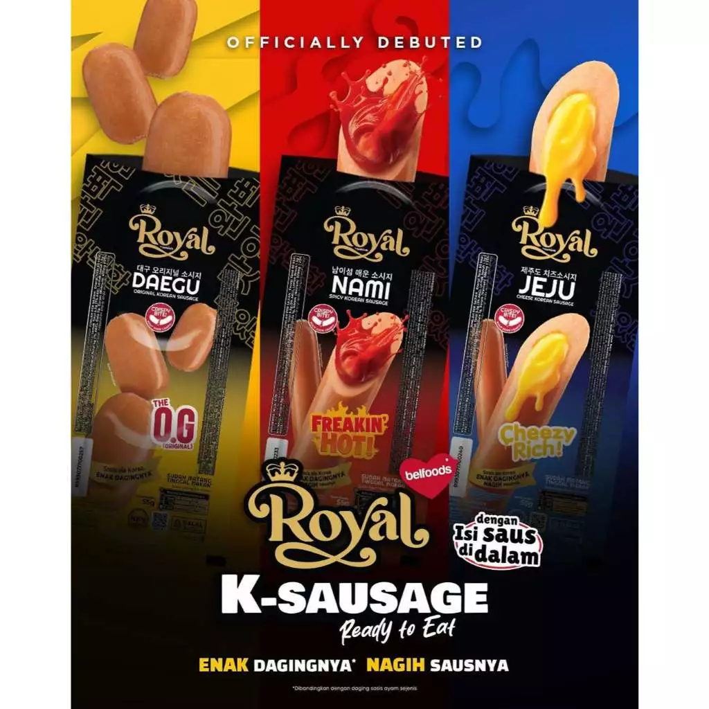 

Belfoods Royal Ready to Go Sosis Ayam Nami Pedas Dan Jeju Keju 55 gr