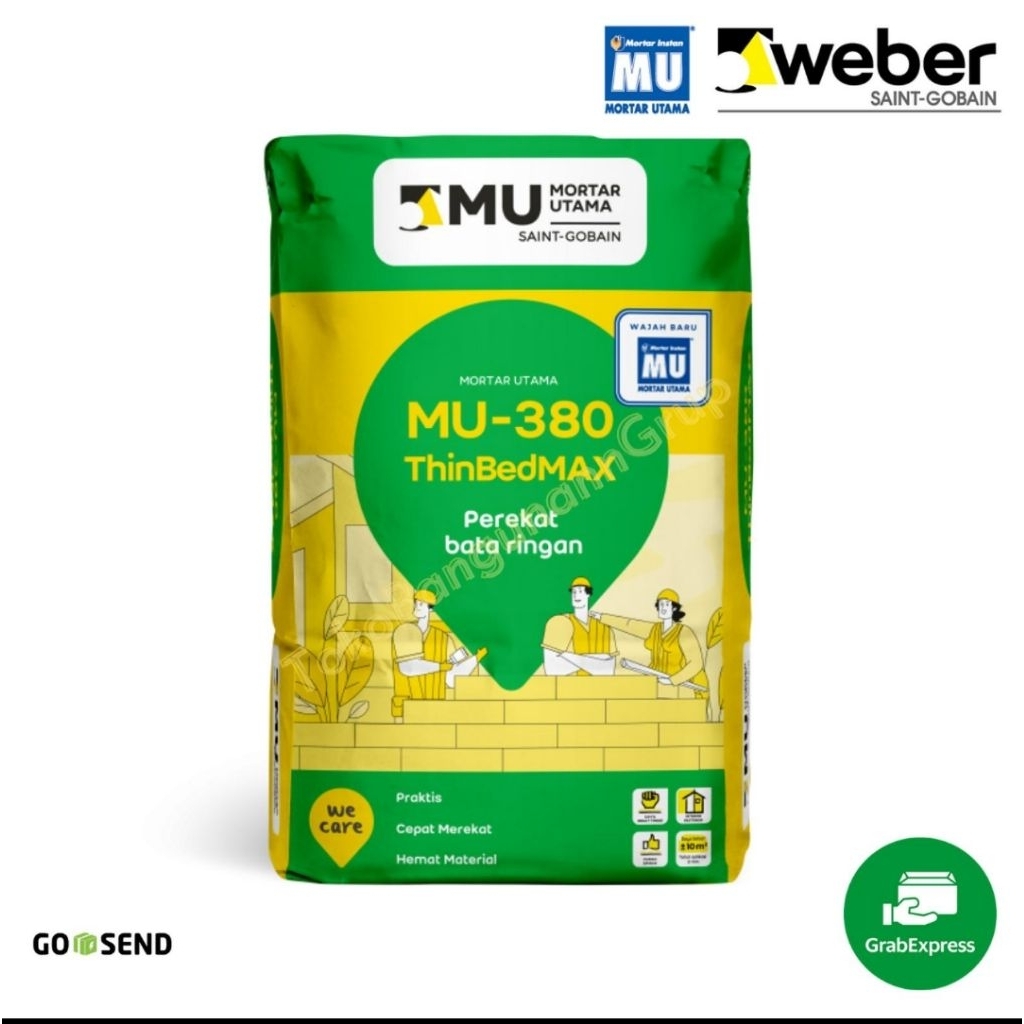 MU 380 Mortar Utama Perekat Lem Hebel Bata Ringan