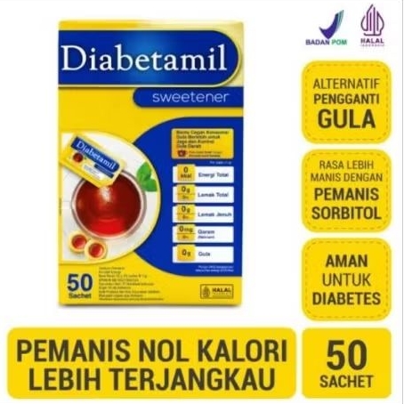 

TERMURAH DIABETAMIL Sweetener 50 sachet - Pemanis Alami Diabetes Rendah Kalori