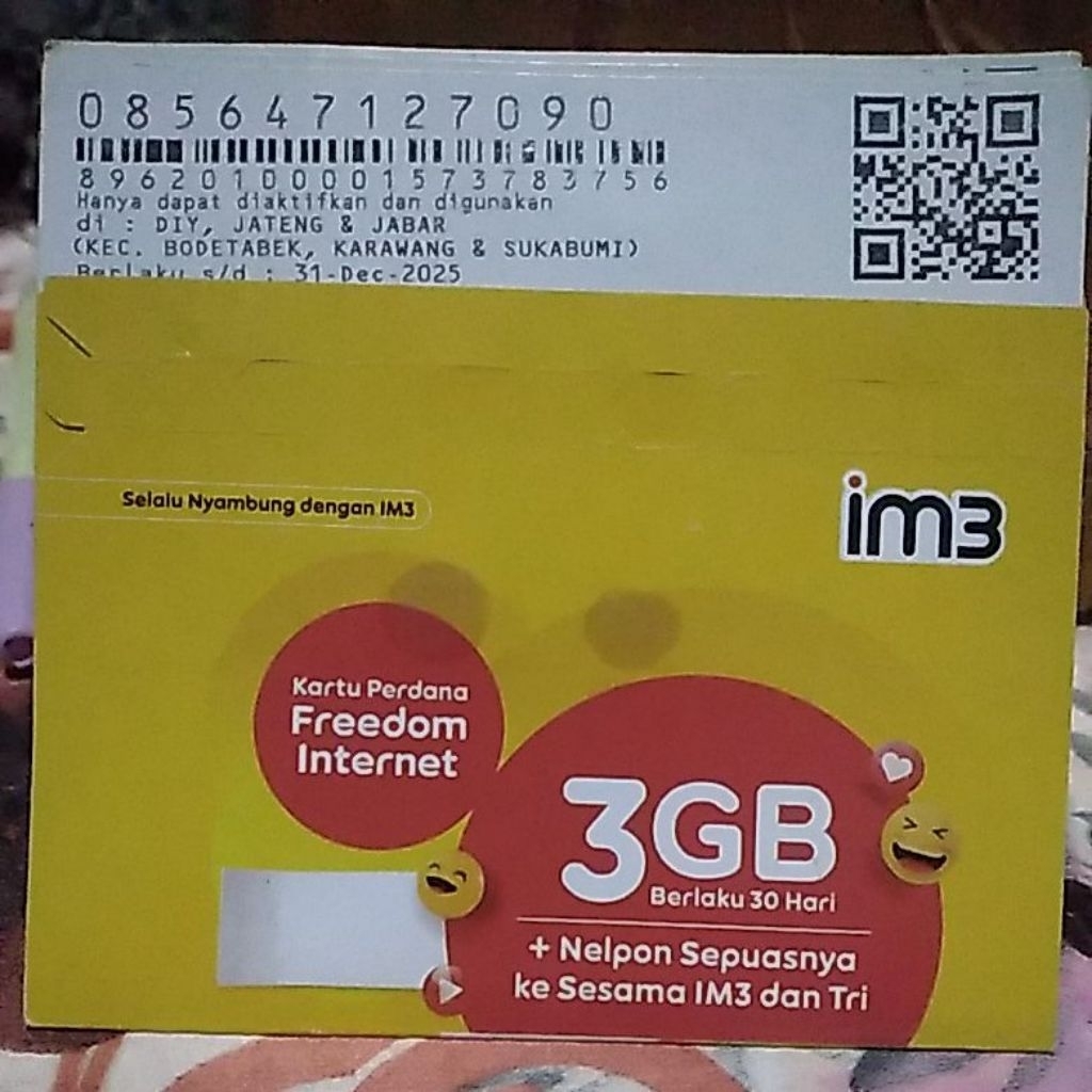 perdana indosat 3gb freedom internet