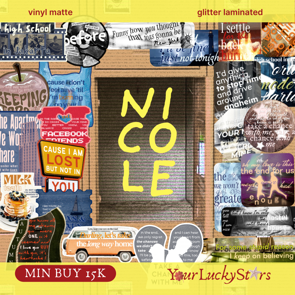 

sticker NICOLE - NIKI ft. saddest part of her album lyrics songs | glitter laminated