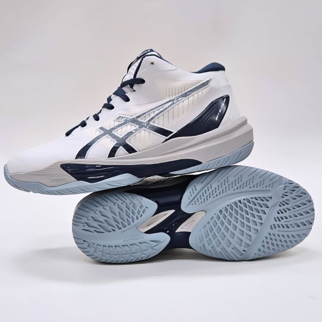 [COD] WHITE BLUE Sepatu Voli/Badminton Pria/Wanita ASICS SKY ELITE FF MT 3 MID/Super grade Sepatu Ol