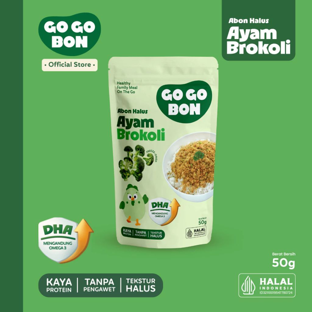 

Gogobon Abon Halus Premium | Rasa Ayam Brokoli (50gr)