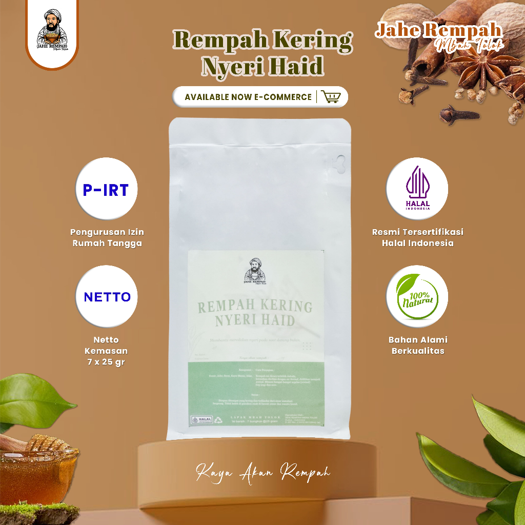 

RACIKAN REMPAH KERING UNTUK MENGATASI NYERI HAID / DATANG BULAN 100% HERBAL RESEP DARI LELUHUR JAWA