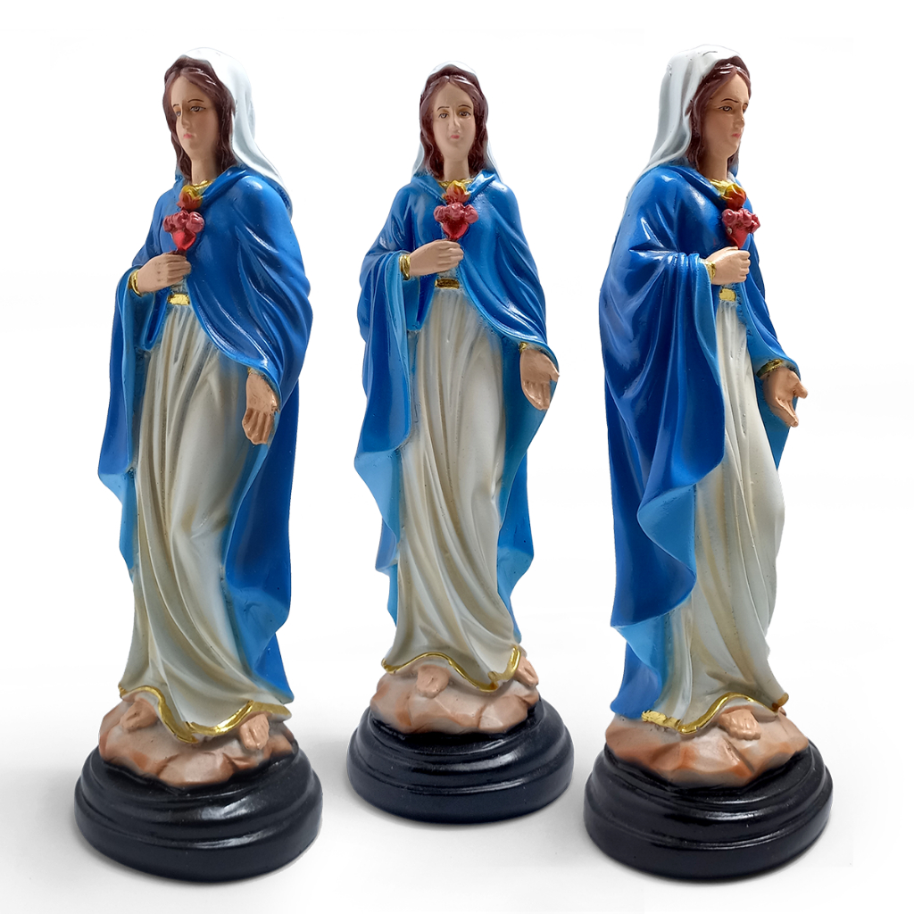 Patung Maria 30 cm/Patung Maria Bunga Hati Kudus Warna Biru/Aneka Patung Bunda Maria
